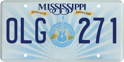 MS license plate OLG271