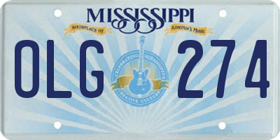 MS license plate OLG274