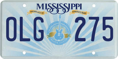 MS license plate OLG275