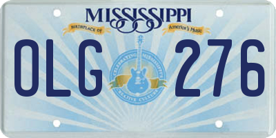 MS license plate OLG276