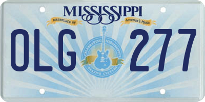 MS license plate OLG277