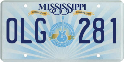MS license plate OLG281