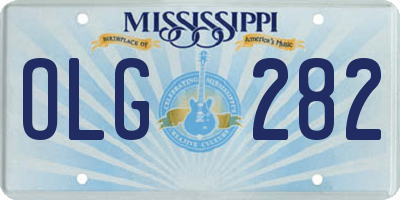 MS license plate OLG282