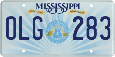 MS license plate OLG283