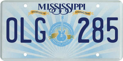 MS license plate OLG285