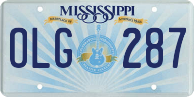 MS license plate OLG287