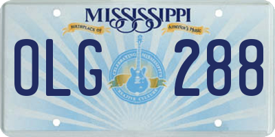 MS license plate OLG288