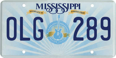 MS license plate OLG289