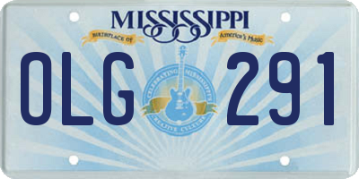 MS license plate OLG291