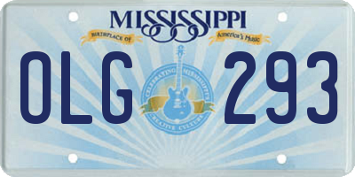 MS license plate OLG293