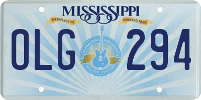 MS license plate OLG294