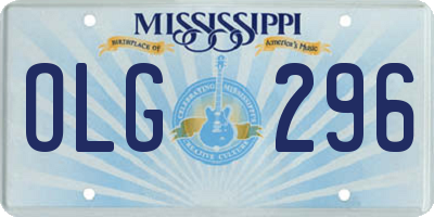 MS license plate OLG296