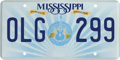 MS license plate OLG299
