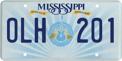 MS license plate OLH201