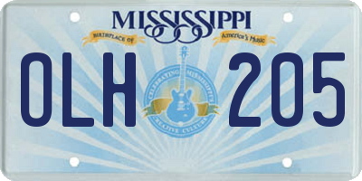 MS license plate OLH205