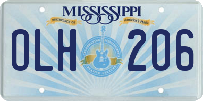 MS license plate OLH206
