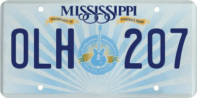 MS license plate OLH207