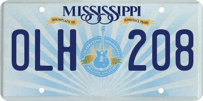 MS license plate OLH208