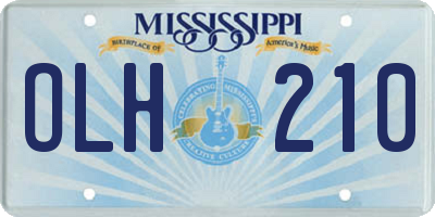 MS license plate OLH210