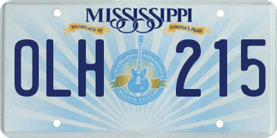 MS license plate OLH215