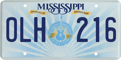 MS license plate OLH216