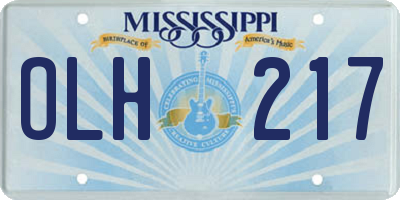 MS license plate OLH217