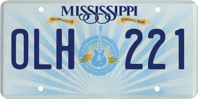 MS license plate OLH221