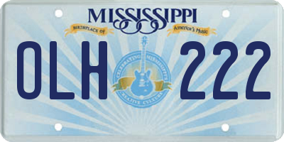 MS license plate OLH222
