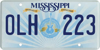 MS license plate OLH223