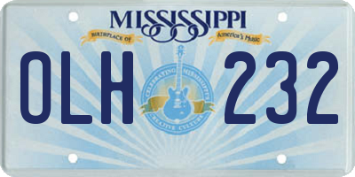 MS license plate OLH232