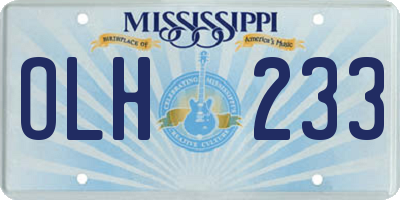 MS license plate OLH233