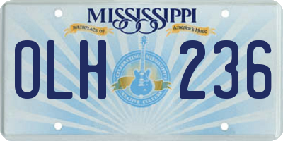 MS license plate OLH236