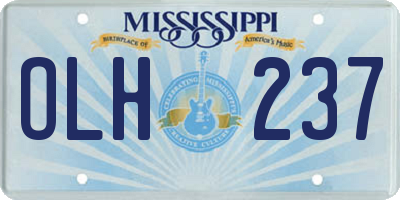 MS license plate OLH237