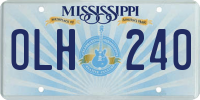 MS license plate OLH240