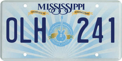 MS license plate OLH241