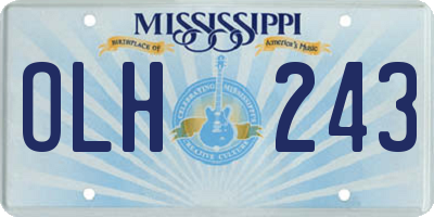 MS license plate OLH243