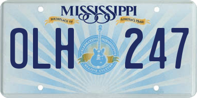 MS license plate OLH247