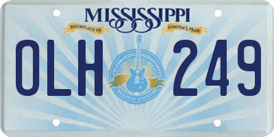 MS license plate OLH249