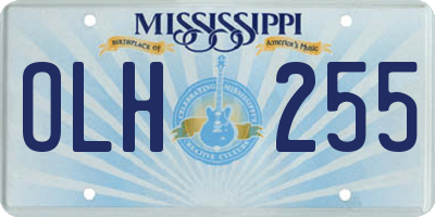 MS license plate OLH255