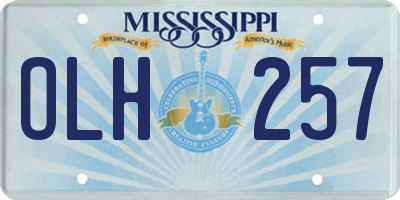 MS license plate OLH257