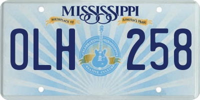 MS license plate OLH258