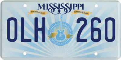 MS license plate OLH260