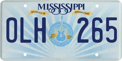 MS license plate OLH265