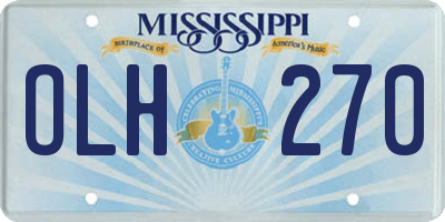 MS license plate OLH270