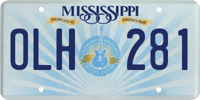 MS license plate OLH281