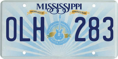 MS license plate OLH283