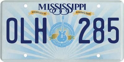 MS license plate OLH285