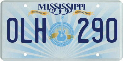 MS license plate OLH290