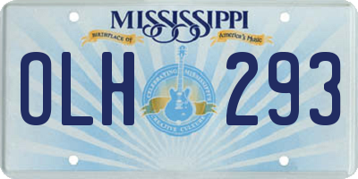 MS license plate OLH293