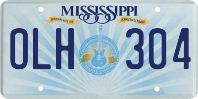 MS license plate OLH304